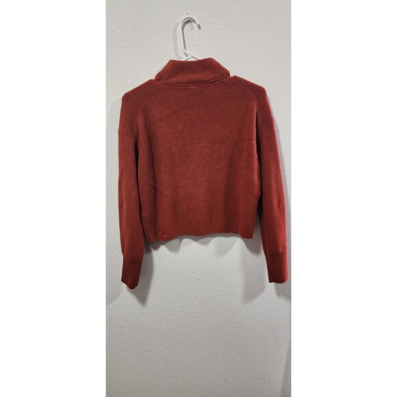 Lululemon Women  Merino Wool-Blend Ribbed Turtleneck Sweater Sz 4 Soft Orange - Picture 4 of 5
